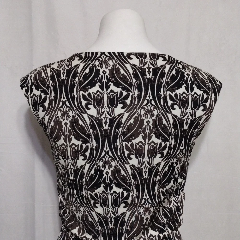 Tory Burch 100% Silk Floral Print Draped Ruched Sleeveless Dress S Elegant Glam